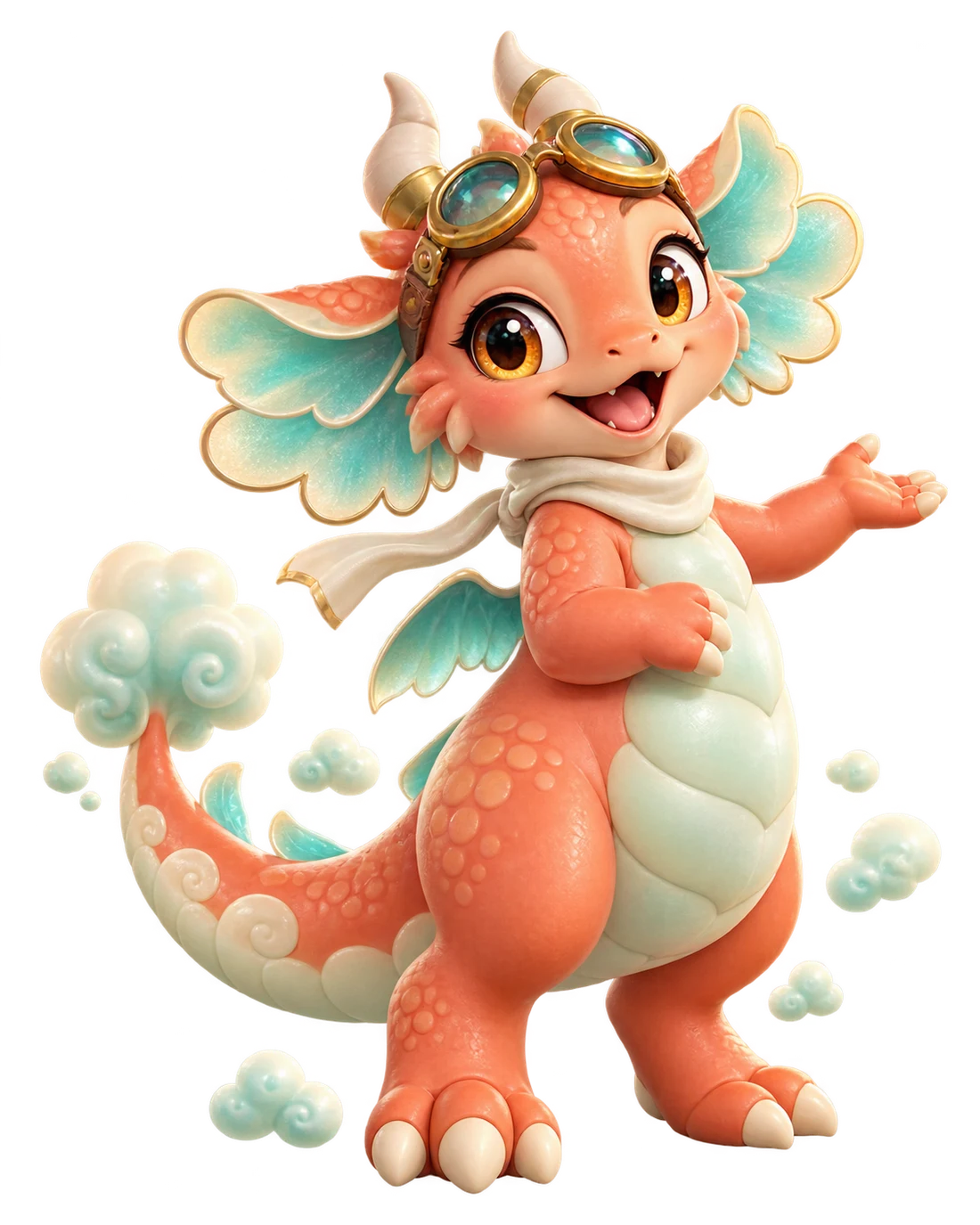 Cirro, your coral sky dragon companion